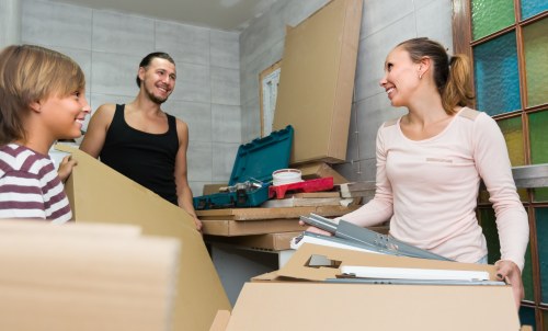Man and van pricing overview with moving boxes and van space illustration