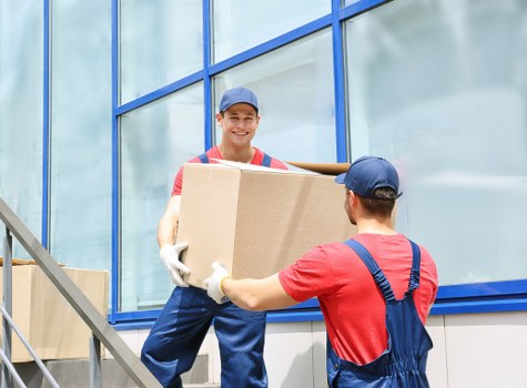 Packing boxes and materials prepared for a Hampstead home move