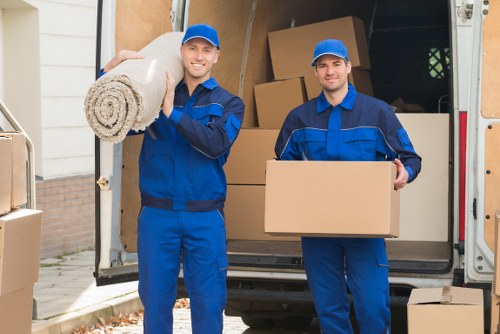 Packed household items prepared for storage in Hampstead
