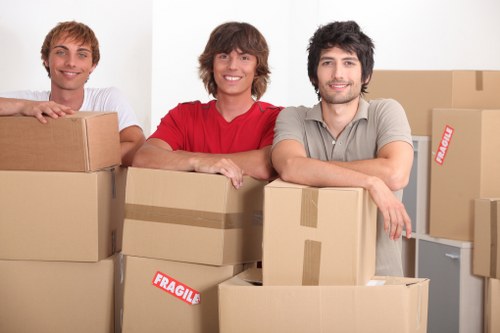 Crew loading boxes and household items during a Hampstead home move