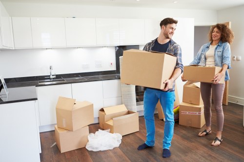 Careful packing and wrapping of household furniture for a Hampstead move