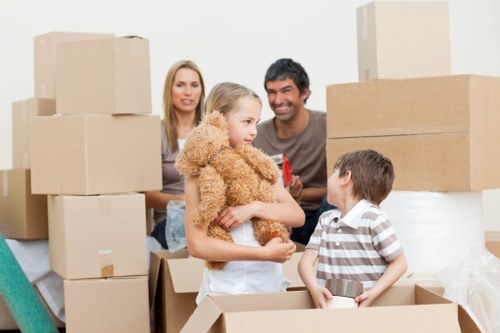 Office relocation preparation in Hampstead with boxes and equipment