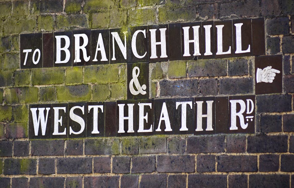 A close-up photograph of a dark red brick wall with a street sign mounted on it, reading 'LOWER TERRACE NW3' in white capital letters on a metal background. The sign is slightly weathered, with some a